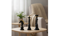3 Pieces Resin Chess Decor Modern Chess Piece Statue Resin Figurine Sturdy Long-Lasting for Bookshelf, Desk