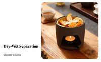 Candle-Powered Oil Warmer Tealight-Powered Scent Aroma Warmer Detachable Bowl Removable Dish for Spa, Bedroom, Office