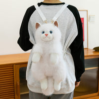 Cat Backpack Soft Stuffed Animal Backpack Adorable Feline Tote for Girls, Kids, Photo Shoots