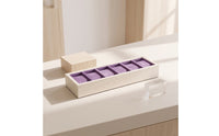 6-Slot Watch Display Tray Wooden Watch Tray with Velvet Lining Compartmentalized Professional for Jewelers, Dresser, Showcase