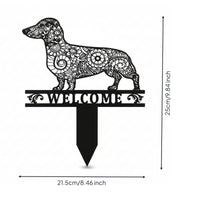 Dachshund Metal Garden Stakes Charming Dachshund Garden Stake Unique Metal Sign with Ground Stake for Lawns, Patios