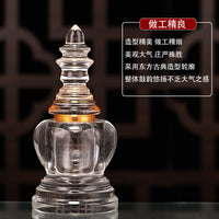 K9 Crystal Stupa with Saffron, Relics, and Amrita Pills for Buddhist Offering