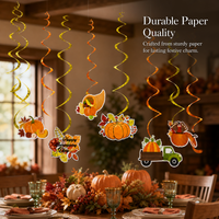 Thanksgiving Maple Leaf Pumpkin Swirl Decorations for Autumn Harvest Party