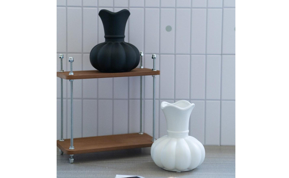 Vintage Inspired Nordic Design Decorative Vase Minimalist Decor Decorative Tabletop Vase Hydroponic Ready Matte Ceramic Flower Holder Multi-Purpose for Desktop, Office