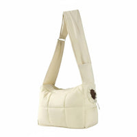 Quilted Pet Carrier Bag Hands Crossbody Pet Carrier Soft Padded Slings for Outings