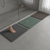 Diatomaceous Earth Absorbent Bath Mat Non-Slip Memory Foam or Rubber Backing for Bathroom Entryway