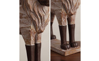 Lion Sculpture Rustic Lion Statue Distressed Decor for Tabletop, Study, Bookshelf
