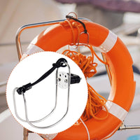 Stainless Steel Life Preserver Bracket Easy to Install Stainless Steel Life buoying Holder Adjustable Clamp  for Marina