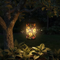 Floral Cutout Lantern Outdoor Floral Lantern Hollow for Patio