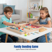 Bouncing Chess, Desktop Board Game, 12-in-1 Wooden Toy, Parent-Child Interactive, Kids Logic Game