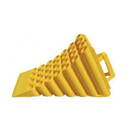 Yellow Wheel Chock Molded Plastic Wheel Stop High Visibility Tire Chock Sturdy for Truck Drivers, Bus Operators, Parking, Loading Area