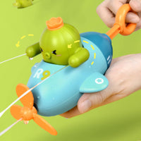 Manual Airplane Water Spray Water Shooter with Figures Plastic Soaker Waterproof for Toddlers