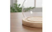 Glass Dome Wooden Base Minimalist Design Spherical Glass Dome with Base Clear Globe Cover Handmade House Decoration DIY
