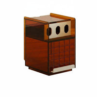 Rippled Door Cabinet mid-centuryera Modern Design Nightstand Space-Saving