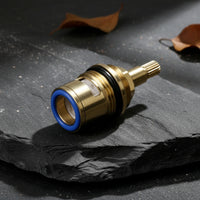 Splined Faucet Valve Quick Opening Brass with Ceramic Disc Long-Lasting Faucet Valve Core Smooth for Plumbers