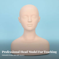 Versatile Eyelash Extension Practice Head Realistic Size Eyelash Extension Training Head Easy to Clean for Students, Beauty Salon, Classroom