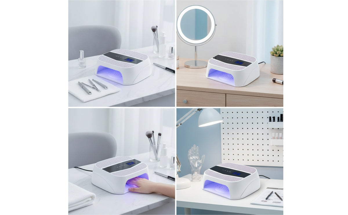 LED Nail Lamp Professional Gel Polish Curing Lamp Nail Dryer with Timer Fast Drying Desktop for Manicurists, Home Manicure