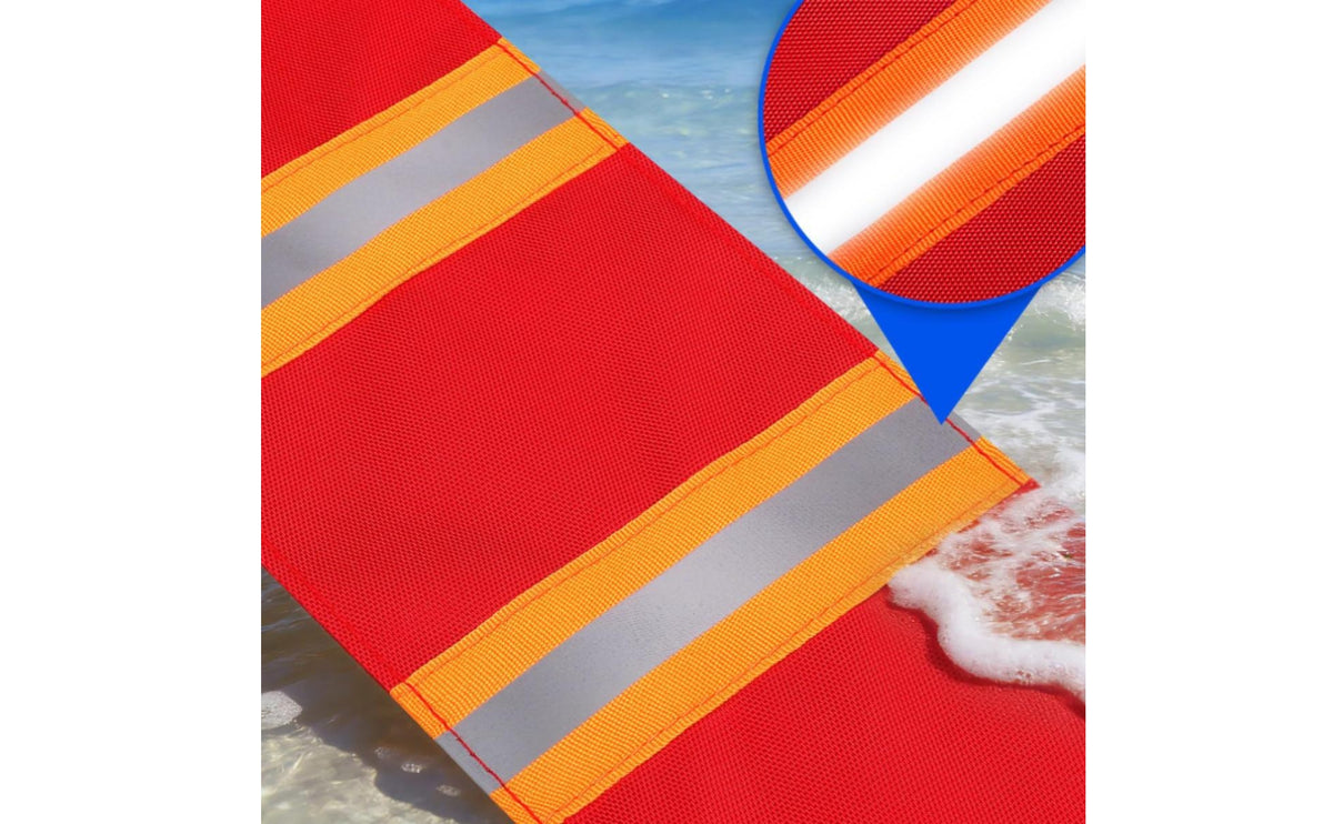 Tear Resistant Red Safety Flag Hanging Loops Reflective Safety Flag