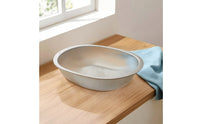 Stainless Steel Oval Colander Perforated Draining Basin Sturdy Mesh Colander for Kitchen, Meal Prep