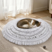 Pet Cooling Mat for Cats and Small Dogs, Round Washable Summer Sleeping Pad for Kennels and Cages