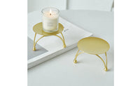 Candle Pedestal with Legs Decorative Pillar Candle Holder Pedestal Display Low-Height Candlestick Round for Tabletop