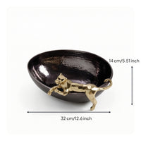 Aluminum Bowl Handcrafted Hammered Metal Bowl Sculptural for Entry Console