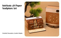 Creative Gift 3D Paper Carving Memo Pad Multi-Functional Dragon Sculpture Notepad Includes Acrylic Display Case for Children, Home Decor