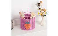 Woven Picnic Basket Artisanal Appearance Divided Carry Basket Lightweight Household Decor for Outdoor, Tabletop