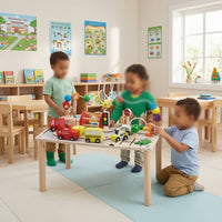 Tabletop Wooden Activity Table Fine Motor Educational Busy Board Table Sensory Wooden Activity Center Learning for Preschoolers