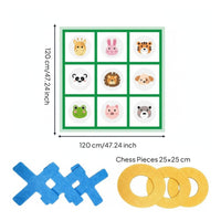 Fun Competition X and O Toe Relay Race Game Reusable Giant X and O Toe Game Long-Lasting Material Large Noughts and Crosses Set Lightweight Pieces for Parties
