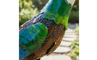 Artistic Design Parrot Statue Weather Resistant Metal Parrot Decor Vivid Colors Bird Garden Ornament Hand Painted for Outdoor, Yard