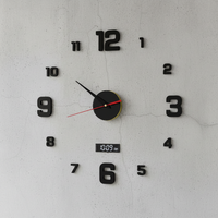DIY Luminous Wall Clock Modern Self-Adhesive Large 3D Sticker Clock for Living Room Bedroom Decor
