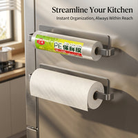 Cabinet Holder and Kitchen Towel Rack for Fridge Organizer, Wall Mounted Dispensing Paper