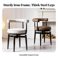 rotating Function Upholstered Armchair utilitarian Design coilBase Cantilever Chair Soft rearrest Desk Seat Vintage design for Office Workers, Students, Homeowners, Dining Room, Bedroom, Reception Area, study corner