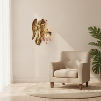 Gentle Glow Angel Wall Lamp Elegant Wall Lamp with Lantern Artistic Sconce Vintage for Collectors, Entryway, Hallway