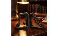 Music Note Bookends Compact Decorative Bookends Space-Saving Book Holders for Readers, Bookshelf