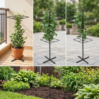 Climbing Plant Support with Lattice Top Freestanding Garden Trellis Stand Vertical Metal Plant Support for Gardeners, Potted Plants, Balcony