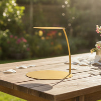 Gold Cake Stand with C-Shaped Support Metal Cake Display Stand Reusable Versatile for Wedding Planners, Parties