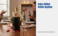 Wine Chiller Bag, Stainless Steel Ice Bucket, Elegant Active Cooling for Champagne, Beer, Multi-Bottle Compatible