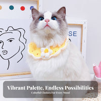 Flower Cat Soft Knit Knitted Flower Cute & Stylish Knitted Dog Bib for Daily Wear, Photo Shoots, Birthdays