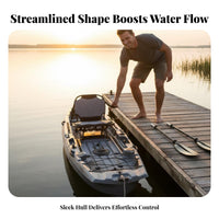 Sectional Sit-on-Top Kayak Two-Piece Design Single-Person Kayak Rod Holders Aquatic Catching Boat for Aquatic Catchers, Recreational Paddlers, Lakes