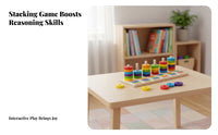 Improves Fine Movement Skills Wooden Color Matching Game Educational Fun Hoop Stacking Pillar Toy Promotes Hand-Eye Coordination