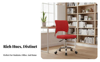 Height Adjustable Armless Swivel Task Chair Ergonomic Backrest Armless Rolling Chair Padded Cushion Office Furniture Compact Design for Students, Streamers, Telecommuting Workers, Study Room, Bedroom