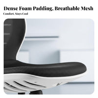 Adjustable Height Wheeled Study Chair 360-Degree Swivel Rolling Mesh Chair Breathable Backrest Office Furniture Thick Padded Seat for Students, Telecommuting Workers, Adults, Dorm Room, Workspace