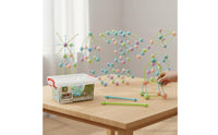 Educational Geometric Building Blocks Creative Play 3D Brain-Teaser Construction Set Sparks Creativity Interlocking Bead and Stick Toy Improves Fine Movement Skills for Children, Preschoolers, Daycare, Classroom