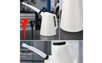 2 Pieces Oil Jug with Flexible Spout Clear Measurements Oil Filling Jug Measurement for Mechanics, Home Mechanics, Car Maintenance, Garage, Workshop