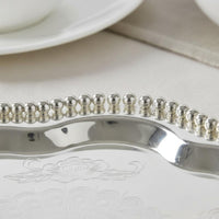 Elegant Design Beaded Tray Mirror-Like Surface Silver Serving Tray Reusable Decorative Fruit Platter Long-Lasting