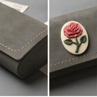 Eyeglasses Case with Leatherette Exterior Rectangular Glasses Storage Case Clamshell for Travel, Frequent Use