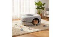 All-Season Use Cat Tunnel Bed Easy to Clean Felt Cat Tunnel Bed Detachable Design Scratch-Resistant for Kittens, Small Pets