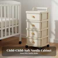 Multi-Tier Storage Cart Effortless-Pulling Drawers Plastic Drawer Cabinet on Wheels Plastic Drawer Storage Cart Strong